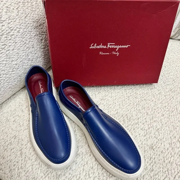 Salvatore Ferragamo Fury Men Slip On Boat Shoe Salvatore Ferragamo Rubber Boat Shoes - Blue Loafers, Shoes  main image 2